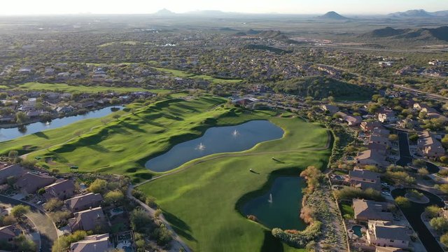 Arizona winter Golf from the air.