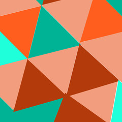 Plakat Triangles of green, red and pink intersecting with each other