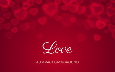 Heart bokeh red background valentine love vector