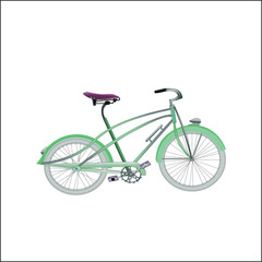 Fototapeta na wymiar vector image of mint vintage bicycle