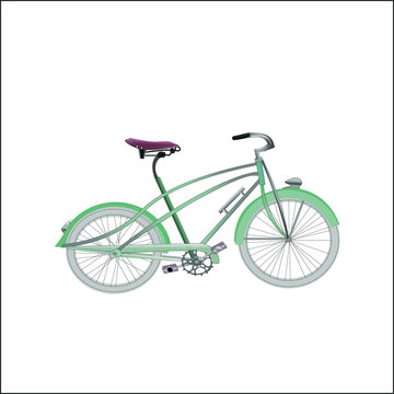 vector image of mint vintage bicycle