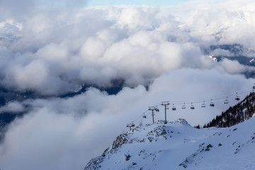 Whistler Ski Resort, British Columbia, Canada. Beautiful View of the snowy Canadian Nature...