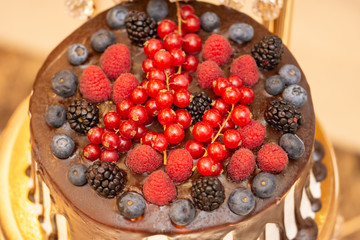 Homemade cake with berries