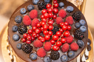 Homemade cake with berries
