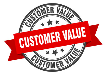 customer value label. customer valueround band sign. customer value stamp