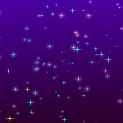 Christmas colorful starry on purple gradient background.