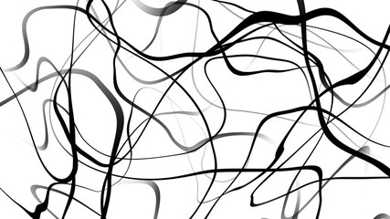 Obraz premium Black and white curve wave line abstract background.