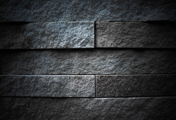 Black brick wall texture for background.Abstract Black brick wall texture.