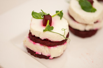 red beet duet and goat cheese