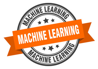 Fototapeta premium machine learning label. machine learninground band sign. machine learning stamp