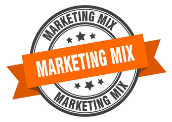 Obraz premium marketing mix label. marketing mixround band sign. marketing mix stamp