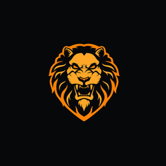 lion head roar mascot logo