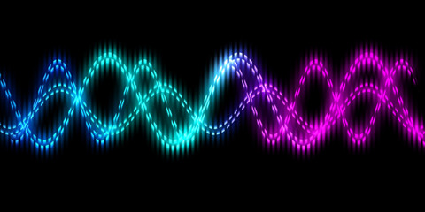 Sound wave line multicolor music abstract background. Neon light curved with colorful graphic design.