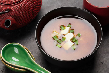 Miso traditional Japanese soup with tofu