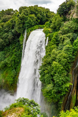 Marmore Falls seen from Specola panoramic point, Terni - Italy