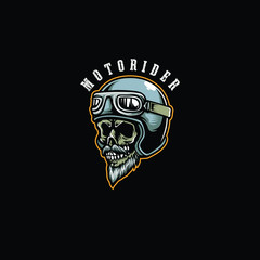 Skull  Helmet and Glasses Riding