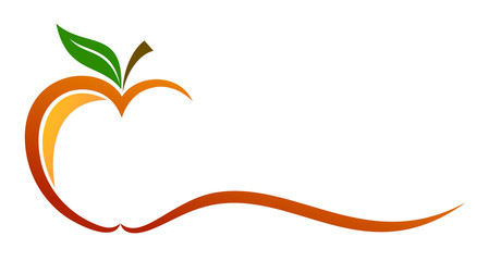A symbol of a ripe stylized apple.