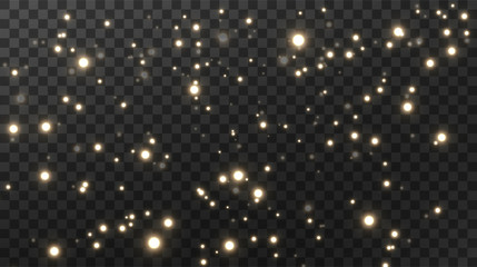 Sparkling magical dust. On a textural black background. Celebration abstract background made of...