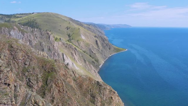 ProRes. Hills on the shore of the lake Baikal. Landscape.