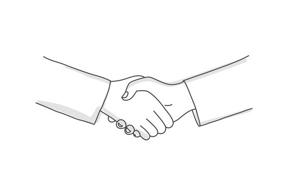 Handshake Gesture Linear Icon. Thin Line Illustration. Shaking