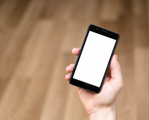 Smartphone blank screen mockup background