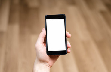 Smartphone blank screen mockup background