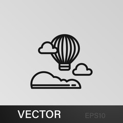Hot air balloon outline icon. Element of landscapes illustration. Signs and symbols outline icon can be used for web, logo, mobile app, UI, UX