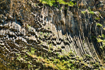 Basalt column formations in the Garni Gorge, Armenia