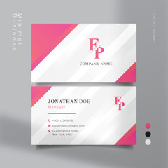 Hot pink white smart business card