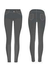 Grey jeans pants. vector illustration