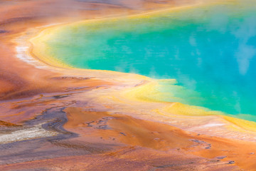 Closeup Grand Prismatic Spring Yellowstone