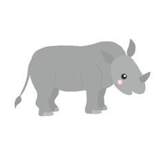 Fototapeta na wymiar Vector illustration of a cute rhino.