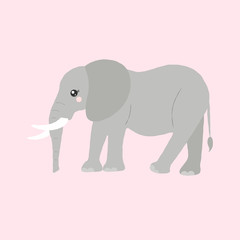 Vector illustration of a cute elephant.