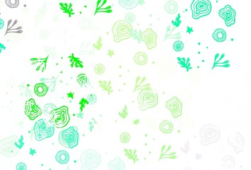 Light Green vector backdrop with memphis shapes.