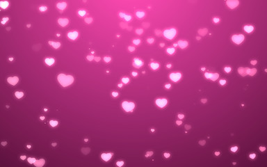 Fototapeta na wymiar Valentine day pink hearts on purple background.