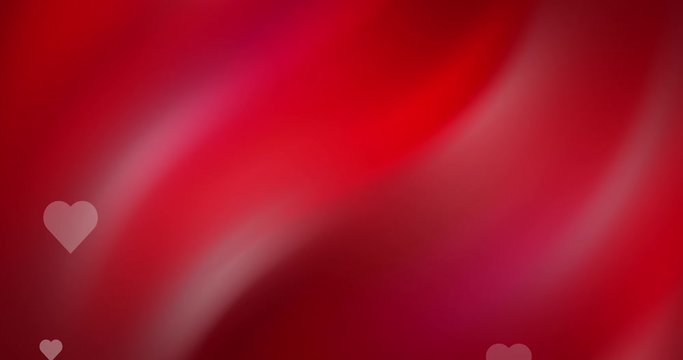 Red Gradient Background with Hearts Falling
