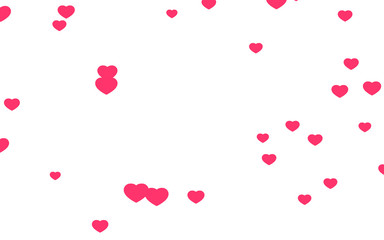 Valentine day pink hearts on white background.