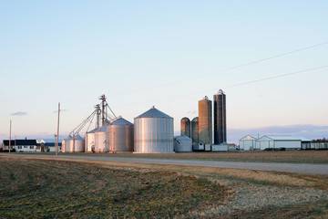 Grain silos in the Midwest 