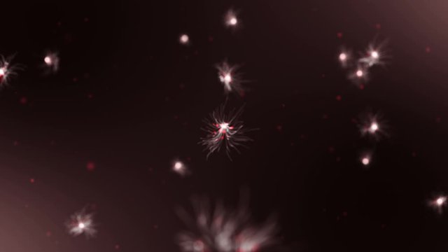 Forming Brain Synapse. Spread of Artificial intelligence. Neural Network View of Floating Digital Virus. Computer Malware
