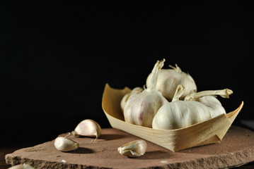 garlic on a table