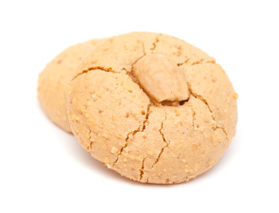soft almond cookies isolated on white