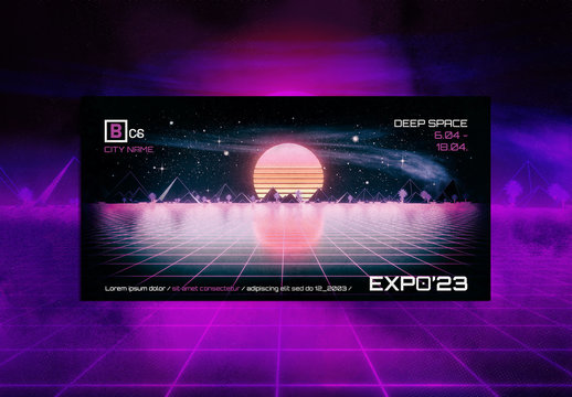 80S Synthwave Style Flyer Layout