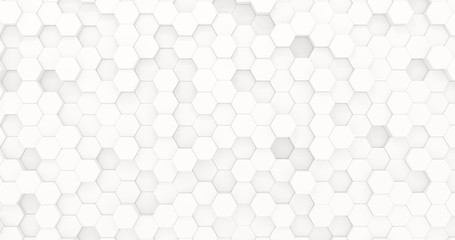 Hexagons in the form of honeycombs for presentations, website design. Abstract geometric unobtrusive background - 3d render. Illustration for technology, medecine, advertising.