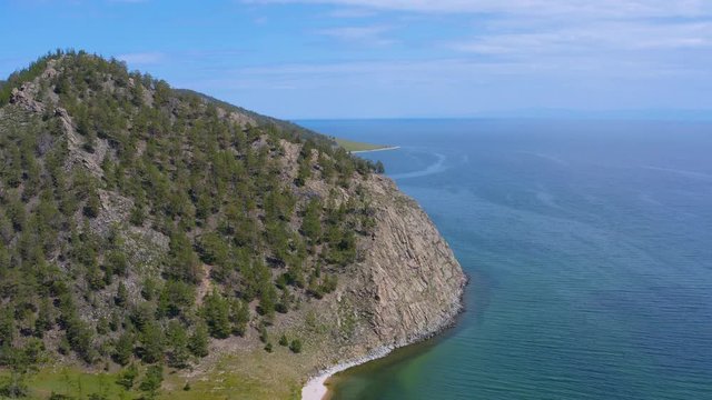 ProRes. Hills on the shore of the lake Baikal. Landscape.
