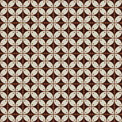Javanese batik seamless pattern with brown colorway. Various Indonesian traditional batik motifs. design texture for fabrication