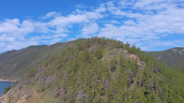 ProRes. Hills on the shore of the lake Baikal. Landscape.