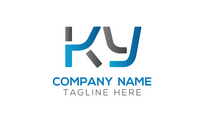 Initial Alphabet KY Logo Design vector Template. Linked Letter KY Logo Vector