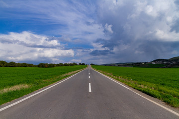 road and blue sky