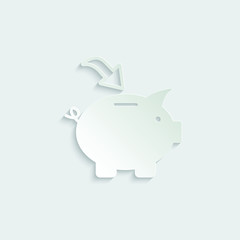 paper Money icon. Piggy bank - saving money icon