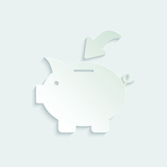 paper Money icon. Piggy bank - saving money icon